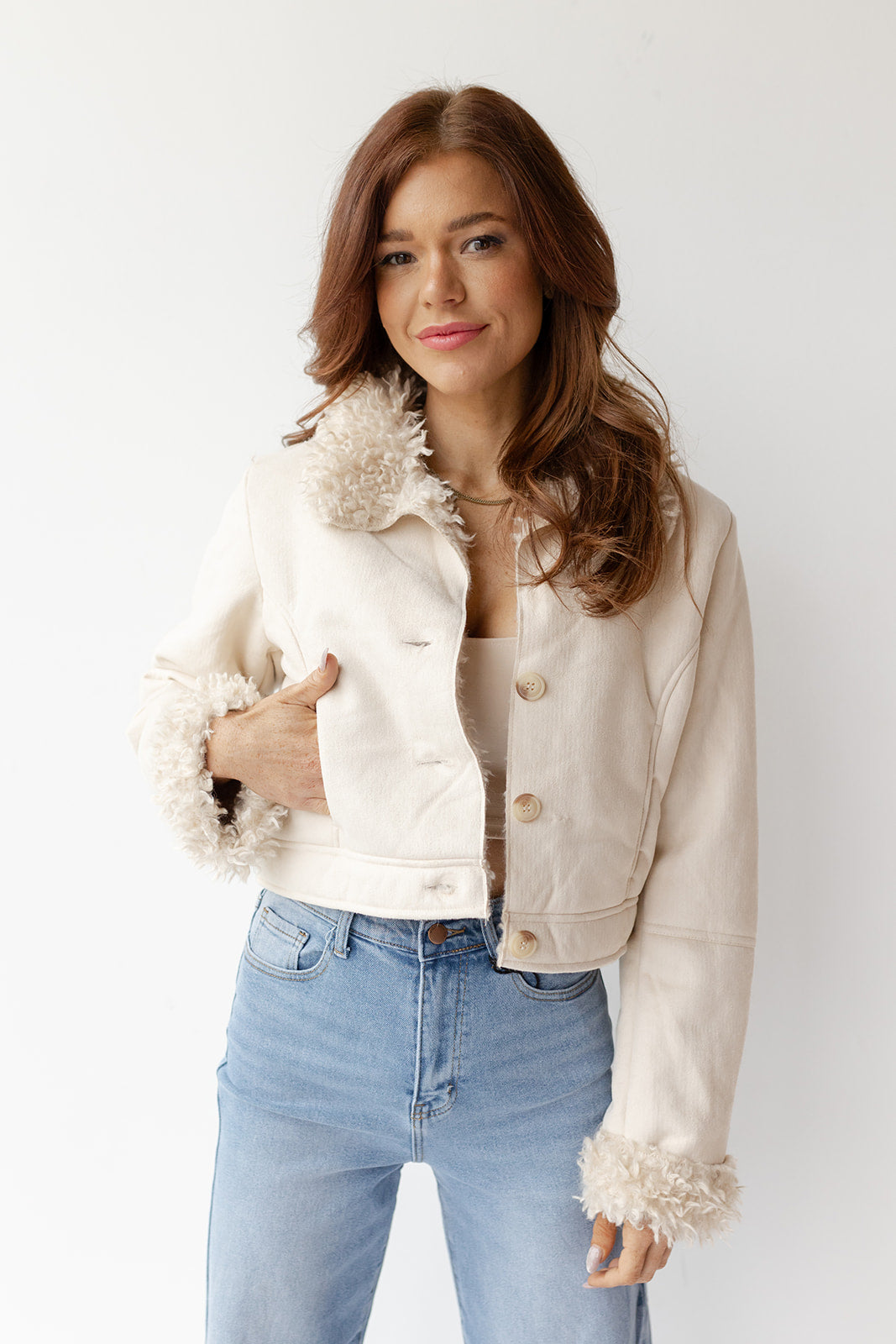 gwen fur lined crop jacket gwen fur lined crop jacket