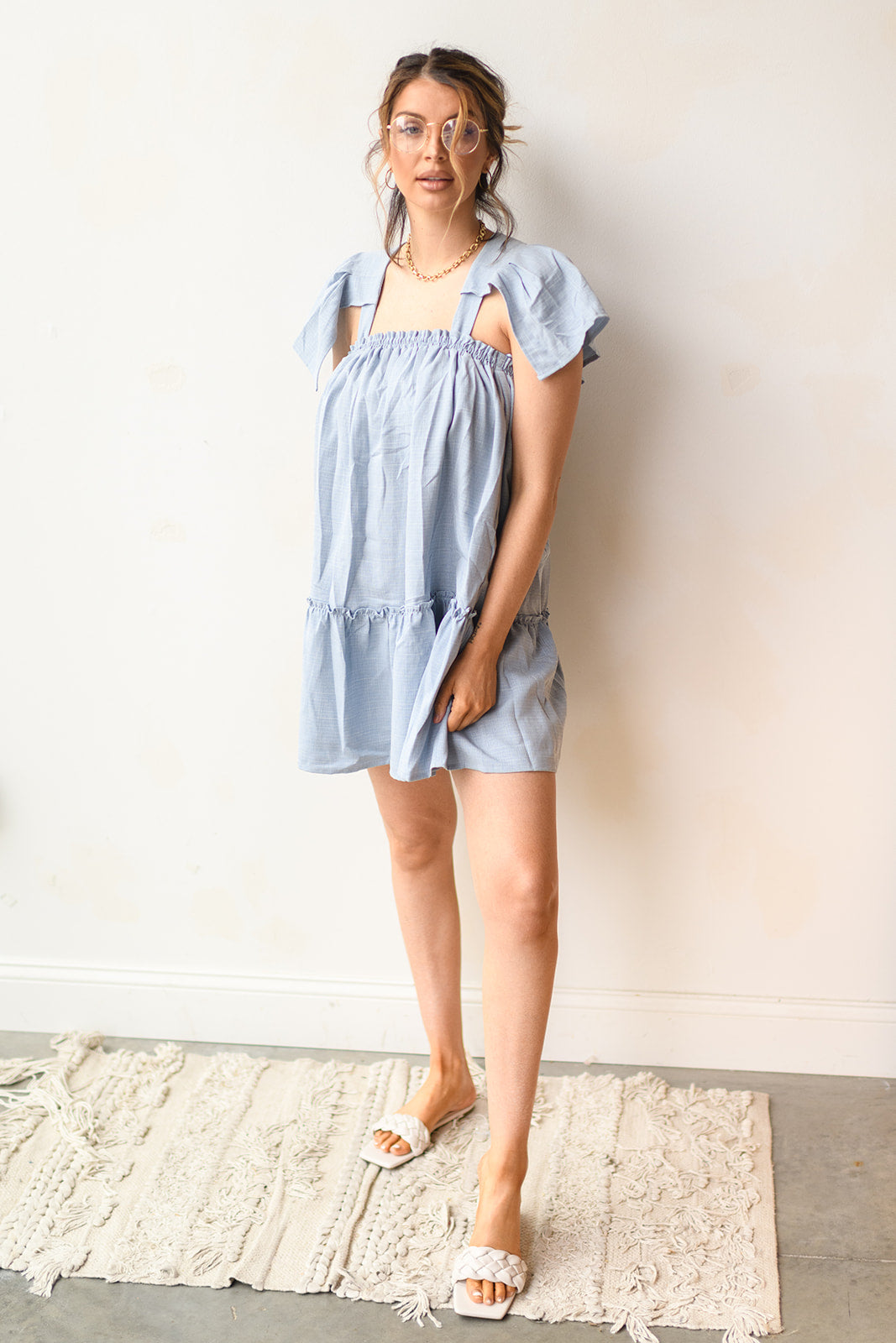 flutter babydoll mini dress flutter babydoll mini dress