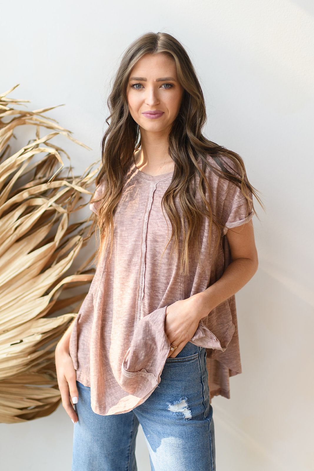 a-line washed knit top a-line washed knit top