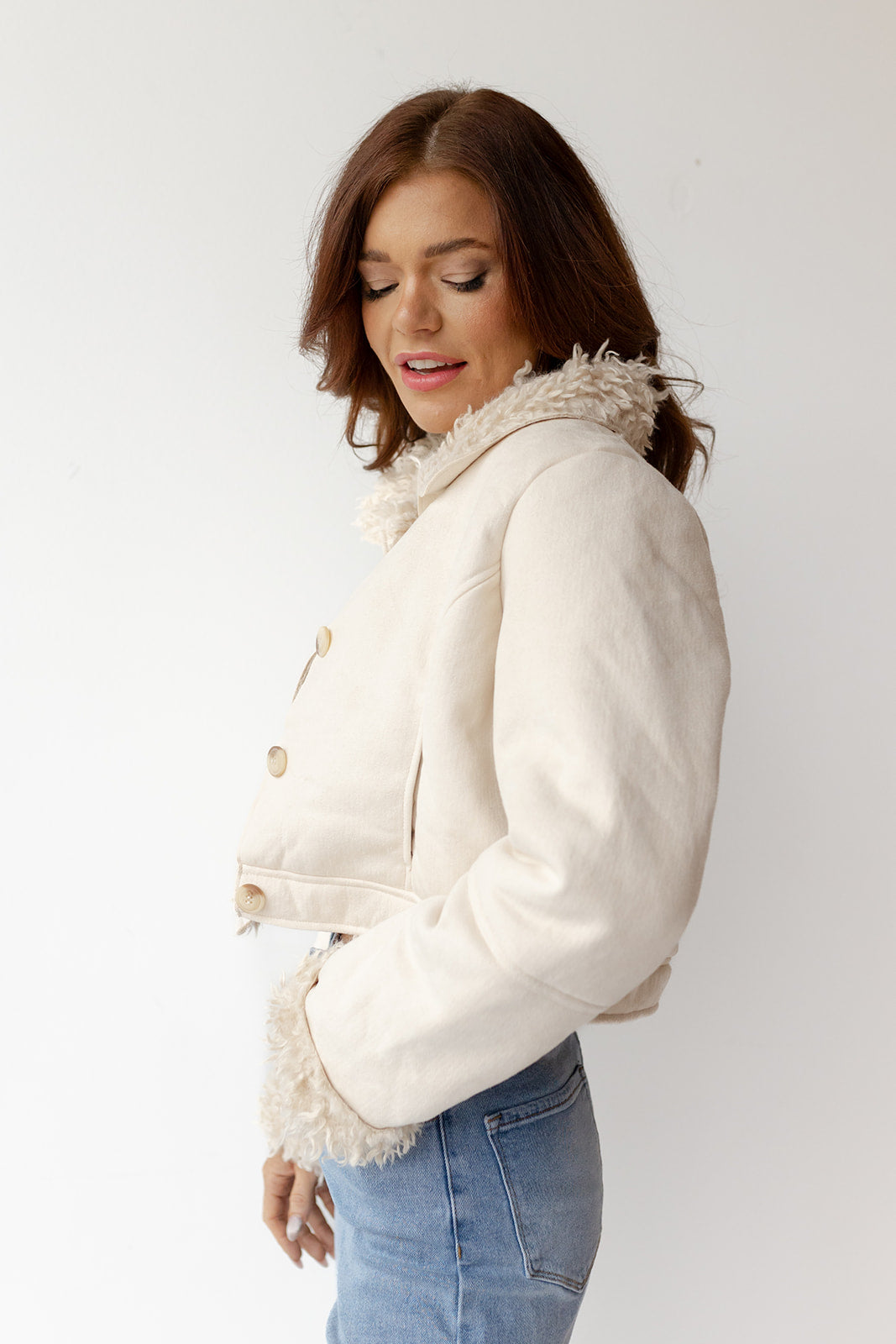 gwen fur lined crop jacket gwen fur lined crop jacket