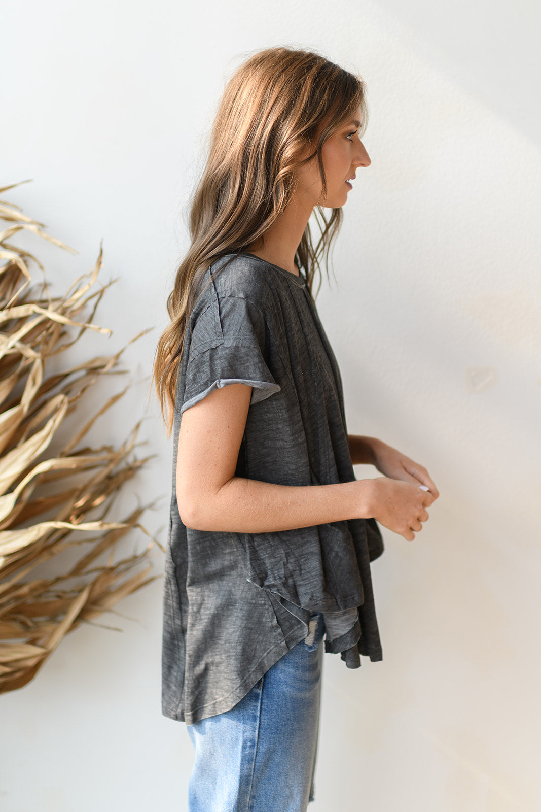 a-line washed knit top a-line washed knit top