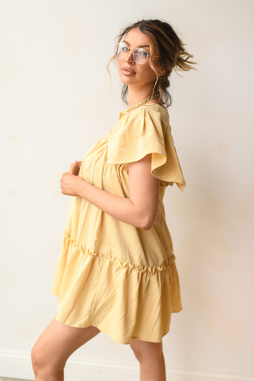 flutter babydoll mini dress flutter babydoll mini dress