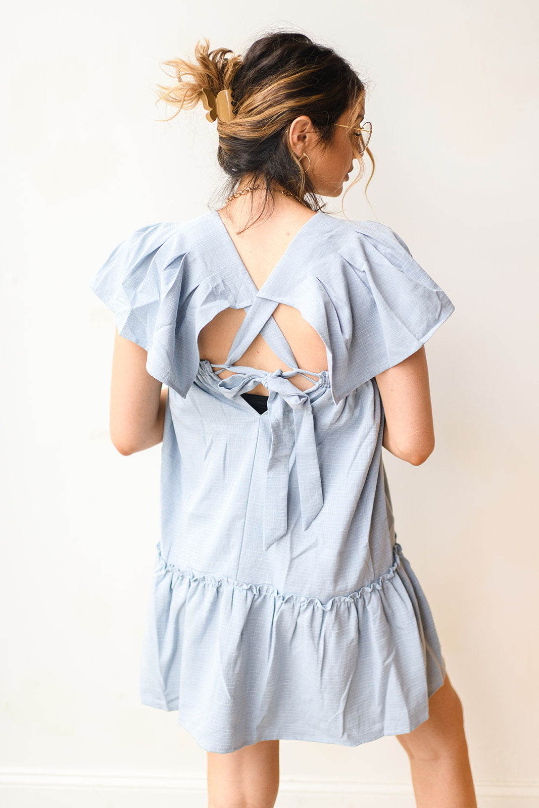 flutter babydoll mini dress flutter babydoll mini dress