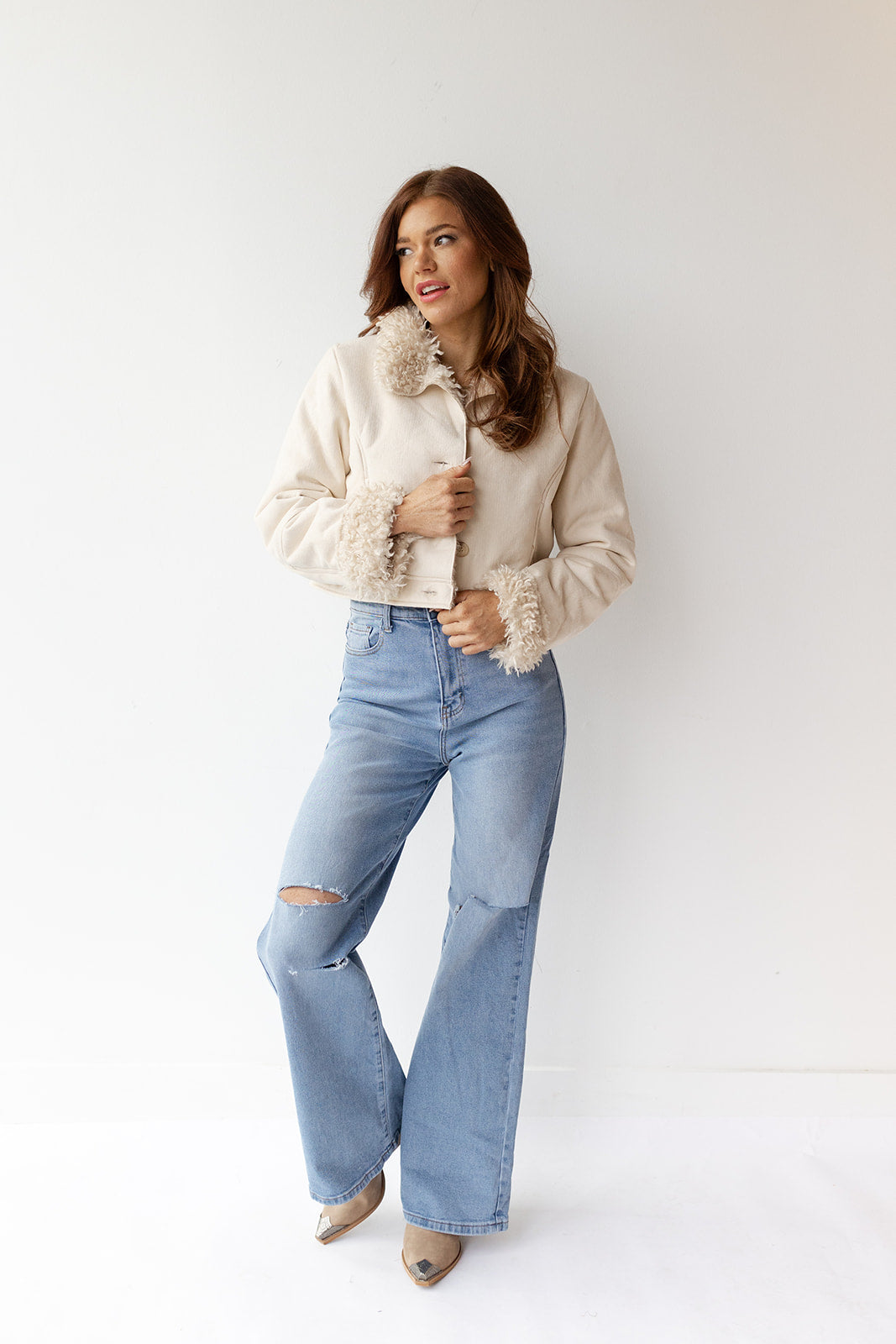 gwen fur lined crop jacket gwen fur lined crop jacket