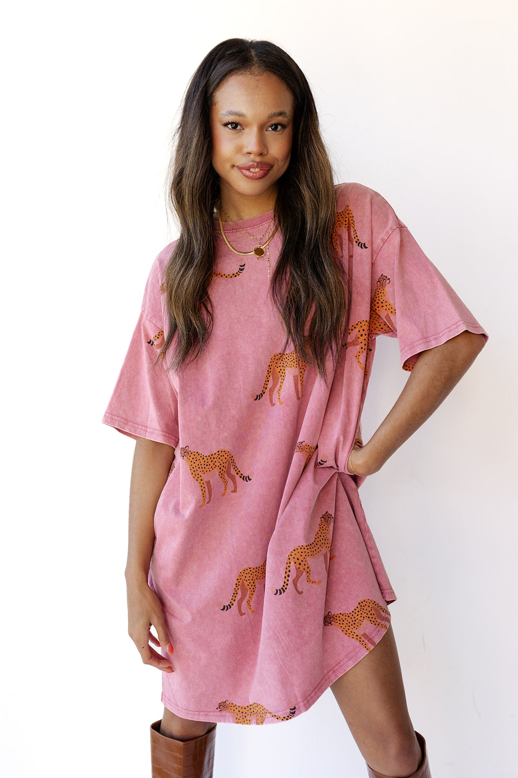 cheetah t-shirt dress cheetah t-shirt dress