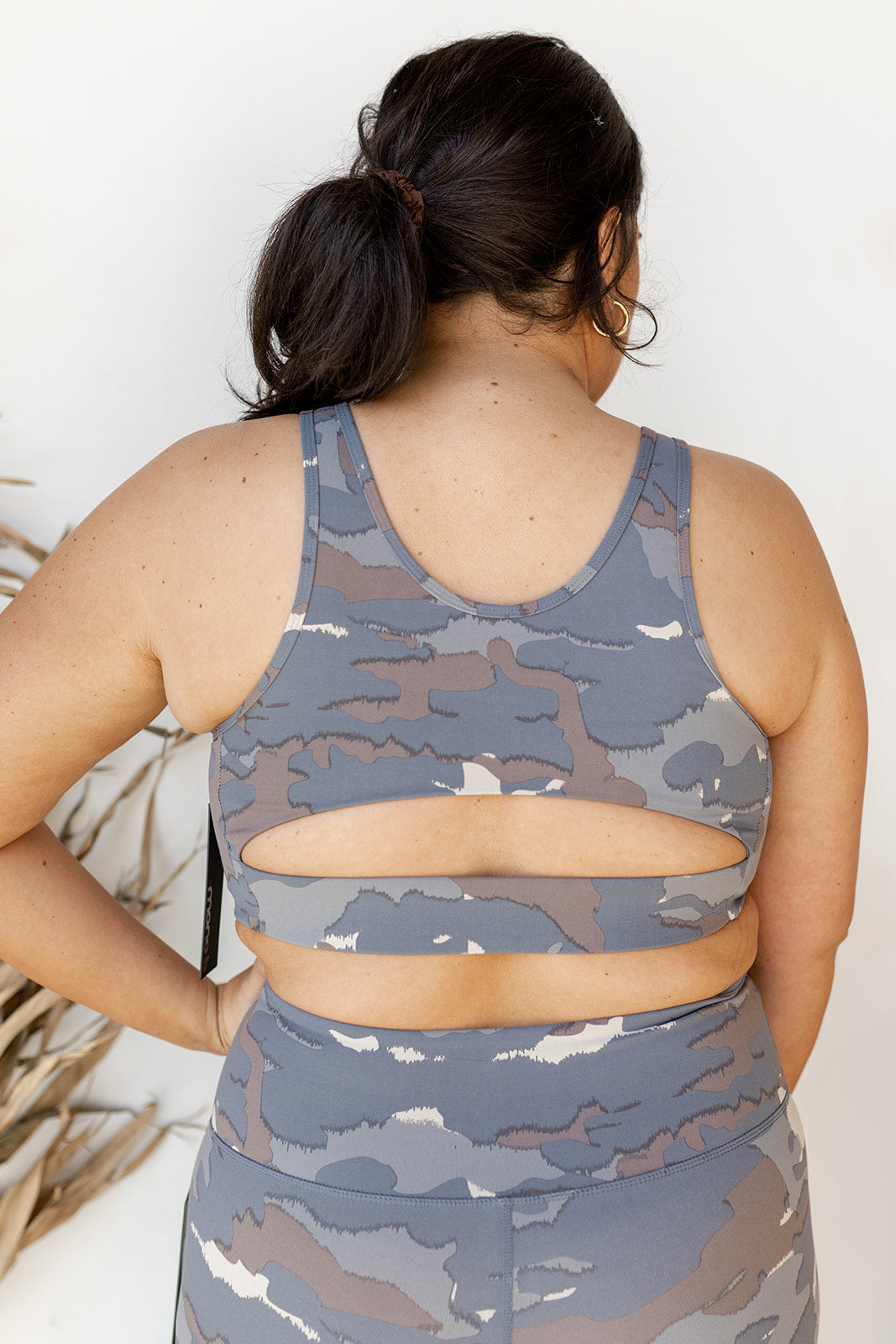 blue tundra camo cutout sports bra (extended) blue tundra camo cutout sports bra (extended)