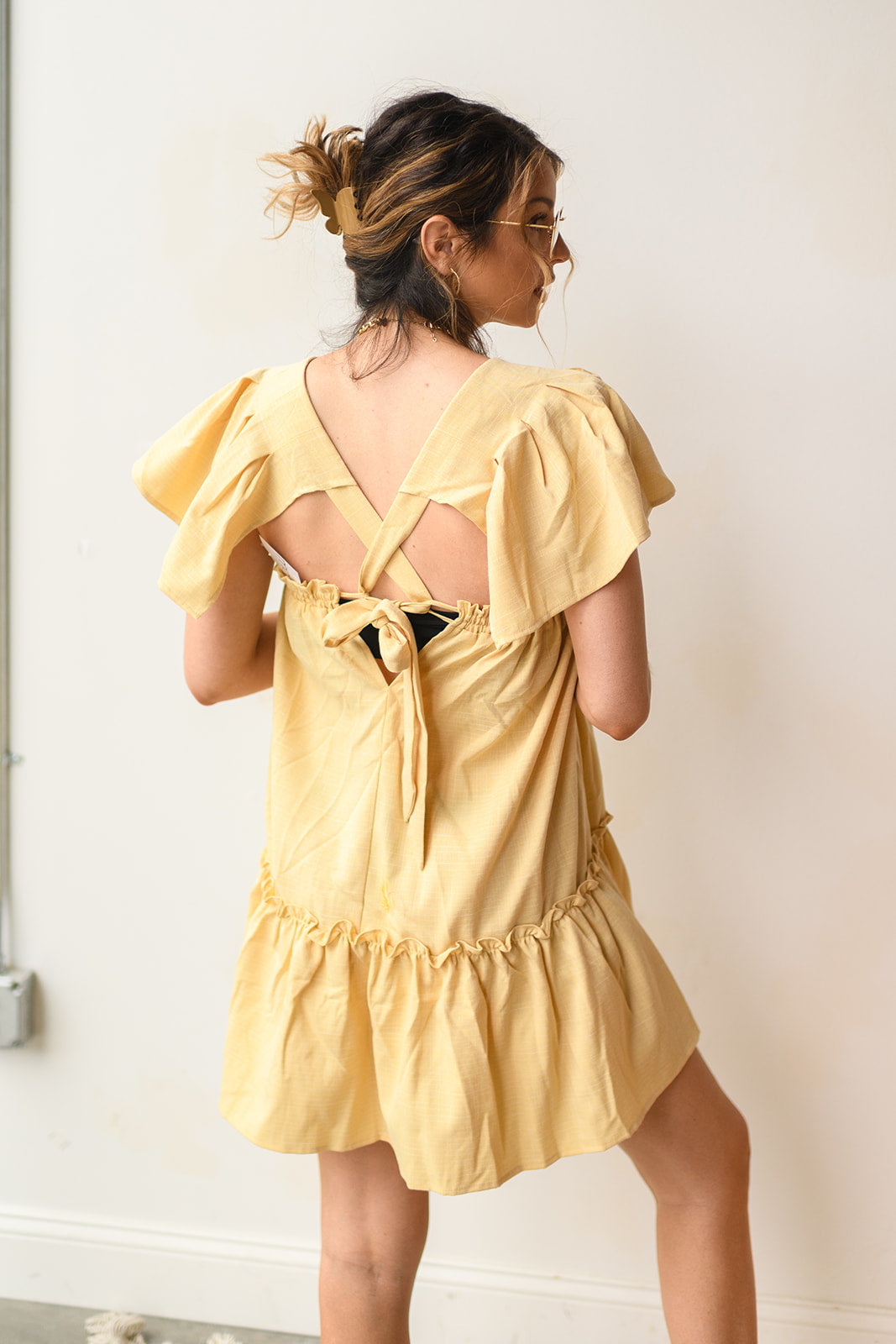 flutter babydoll mini dress flutter babydoll mini dress