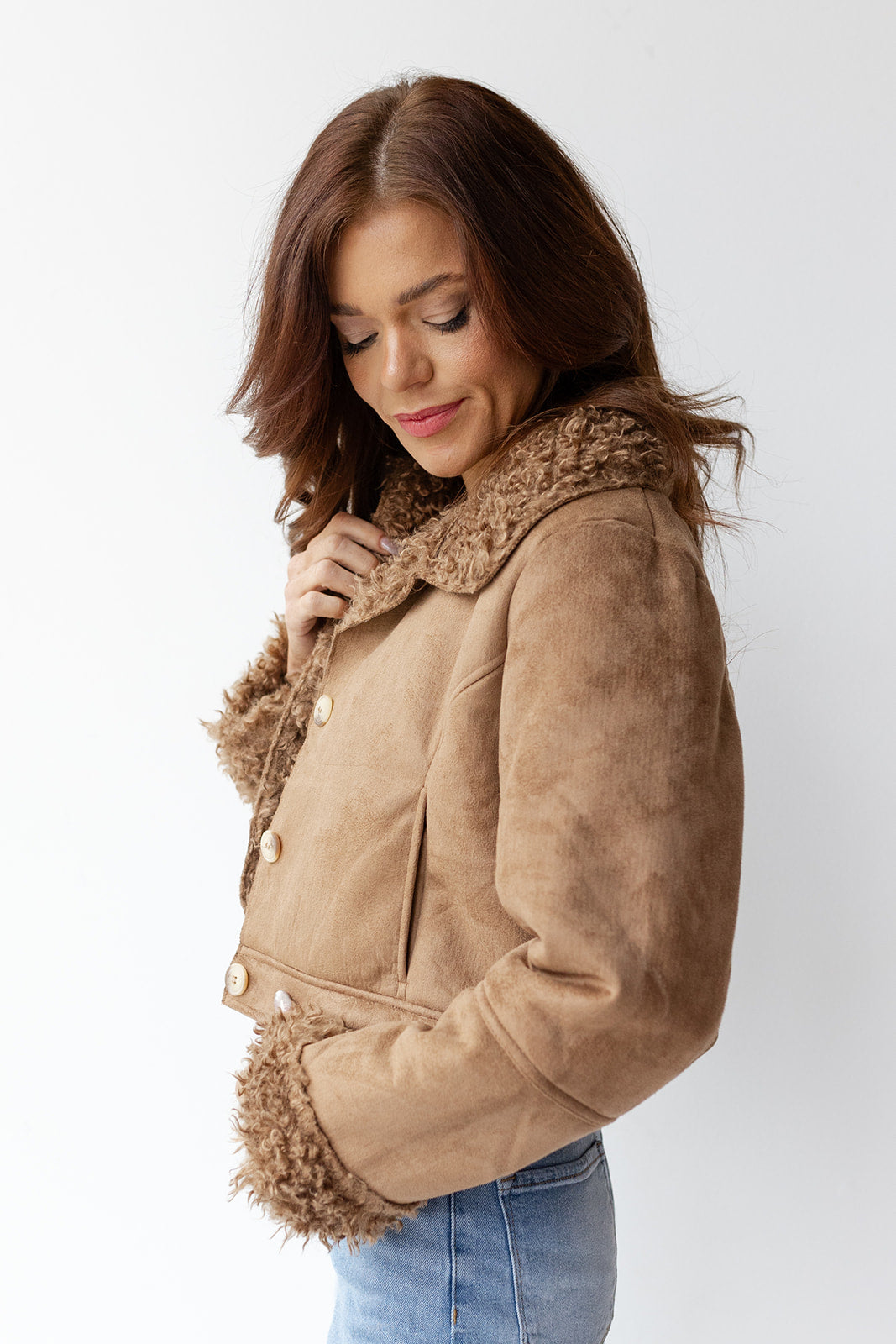 gwen fur lined crop jacket gwen fur lined crop jacket