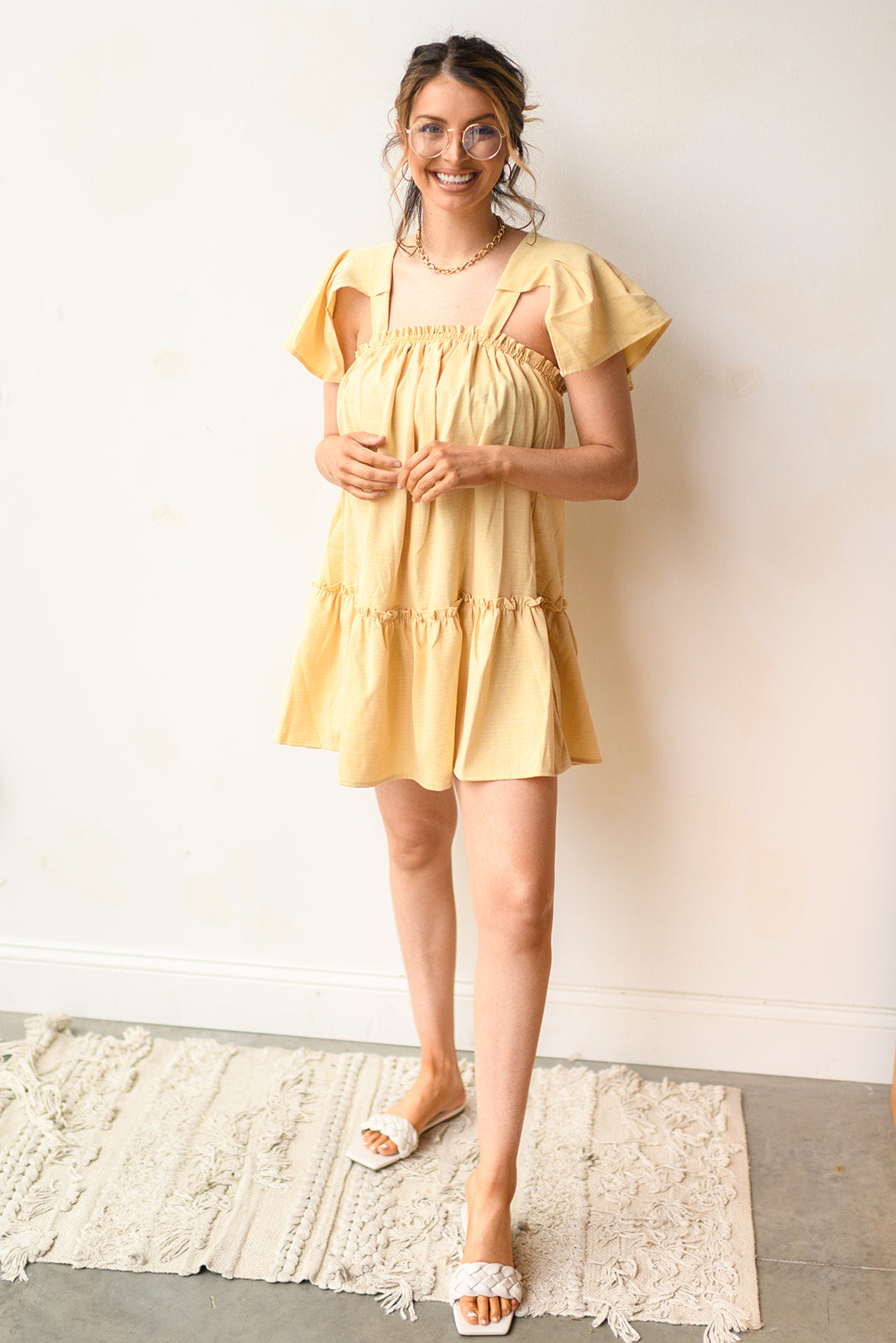 flutter babydoll mini dress flutter babydoll mini dress