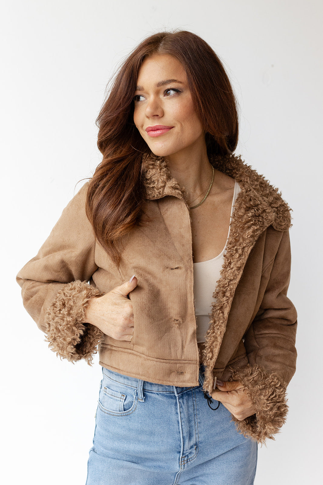 gwen fur lined crop jacket gwen fur lined crop jacket